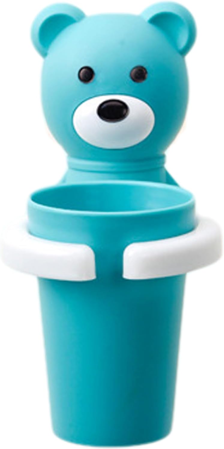 Cute Bear Toothbrush Holder with Cup for Kids