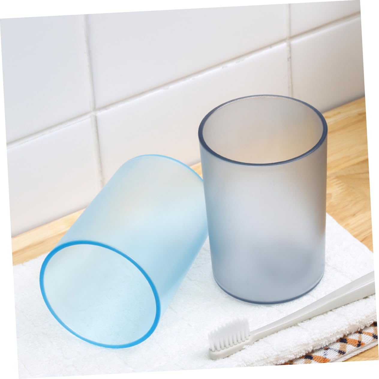 Cabilock Toothbrush Holder Durable Plastic Cup for Bathroom