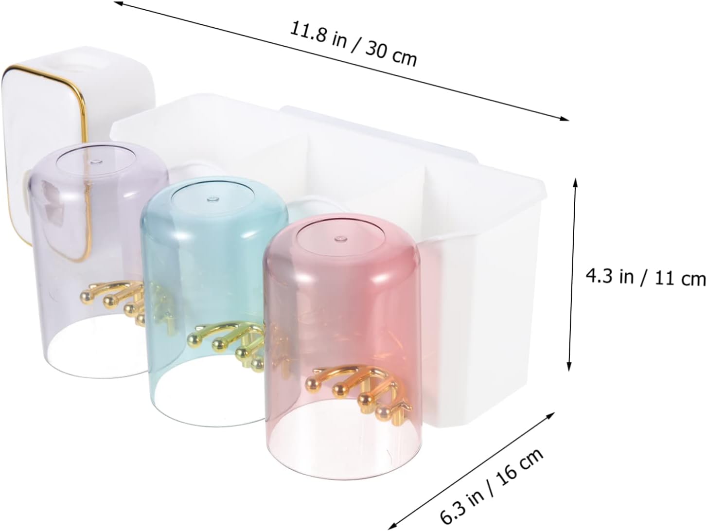 Wall Mounted Toothbrush Holder with Toothpaste Dispenser