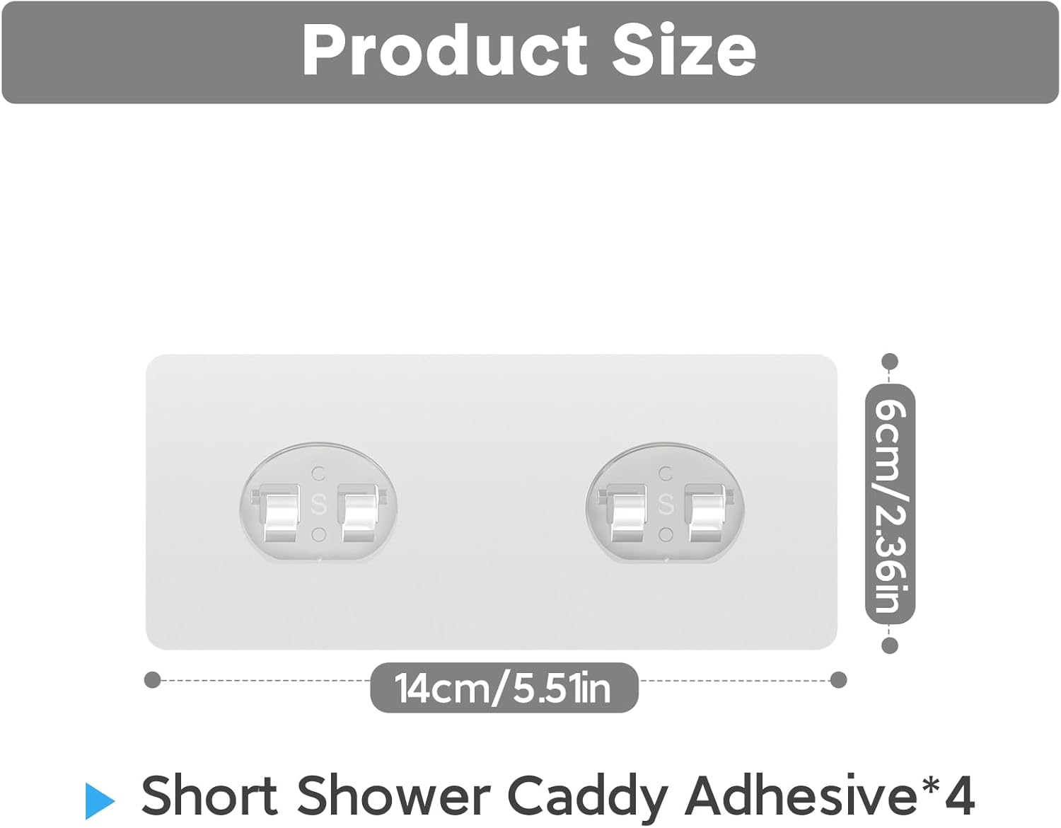 FEPTUASE 4-Piece Adhesive Shower Caddy for Bathroom Kitchen Storage