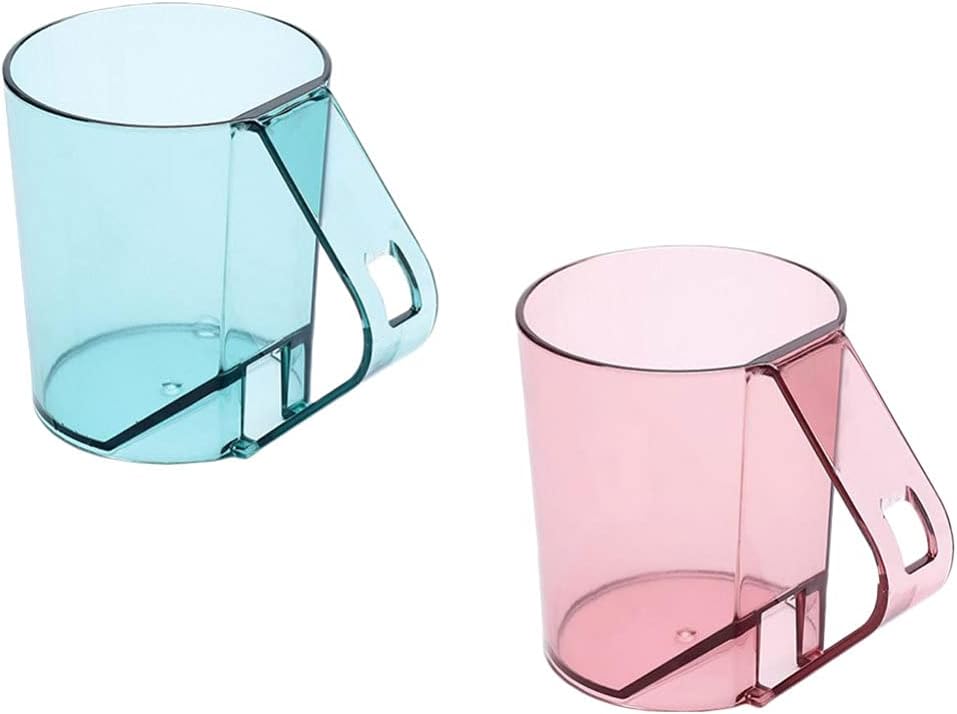 Cabilock 2pcs Toothbrush Holder Cups Reusable for Bathroom and Travel