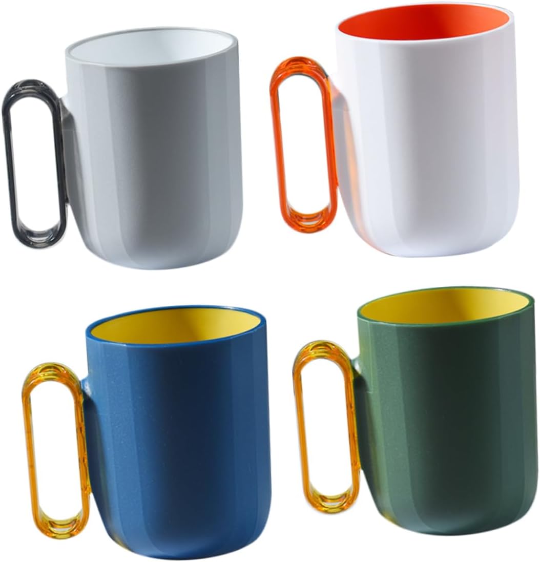 Chic 4-Piece Toothbrush Tea Mugs for Travel Home