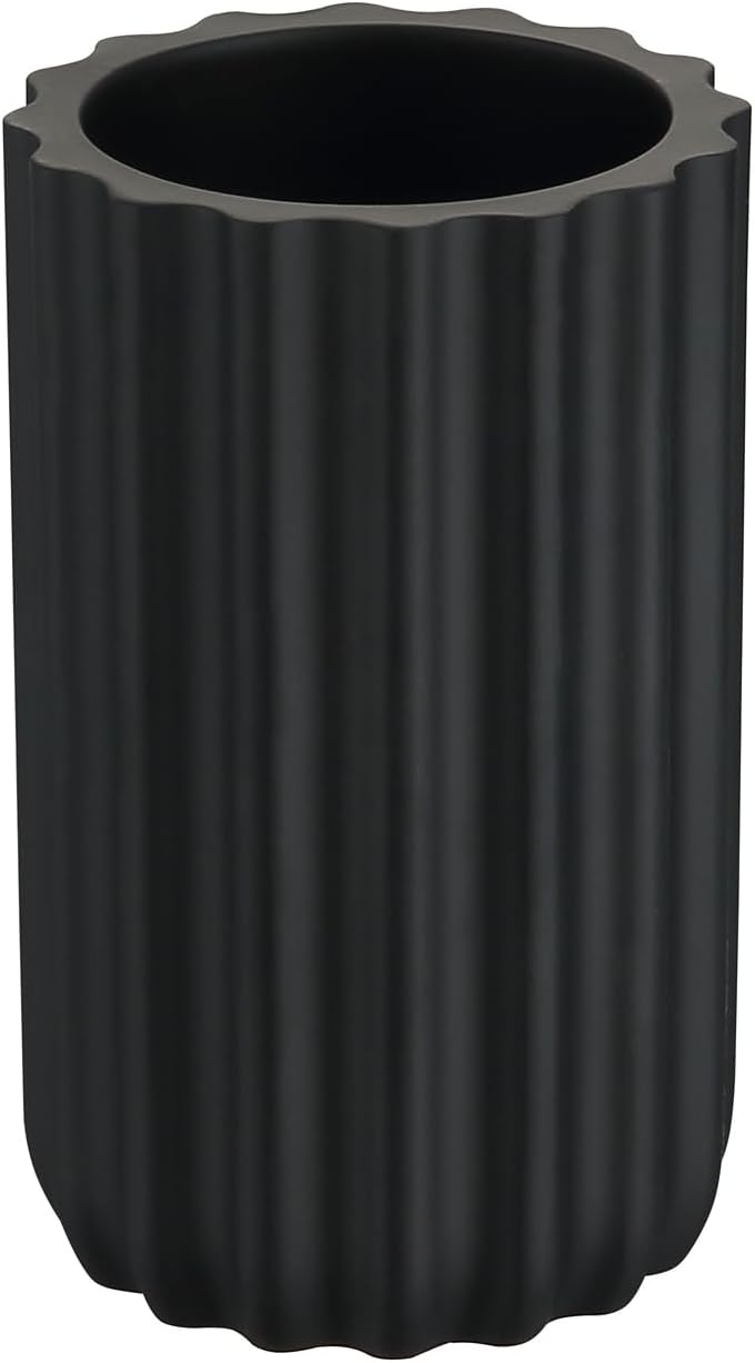 Kmeino Matte Black Bath Organizer for Toothbrushes Makeup