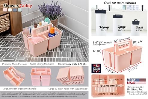 12-Pack Ivory shower caddy organizer with handle compact portable