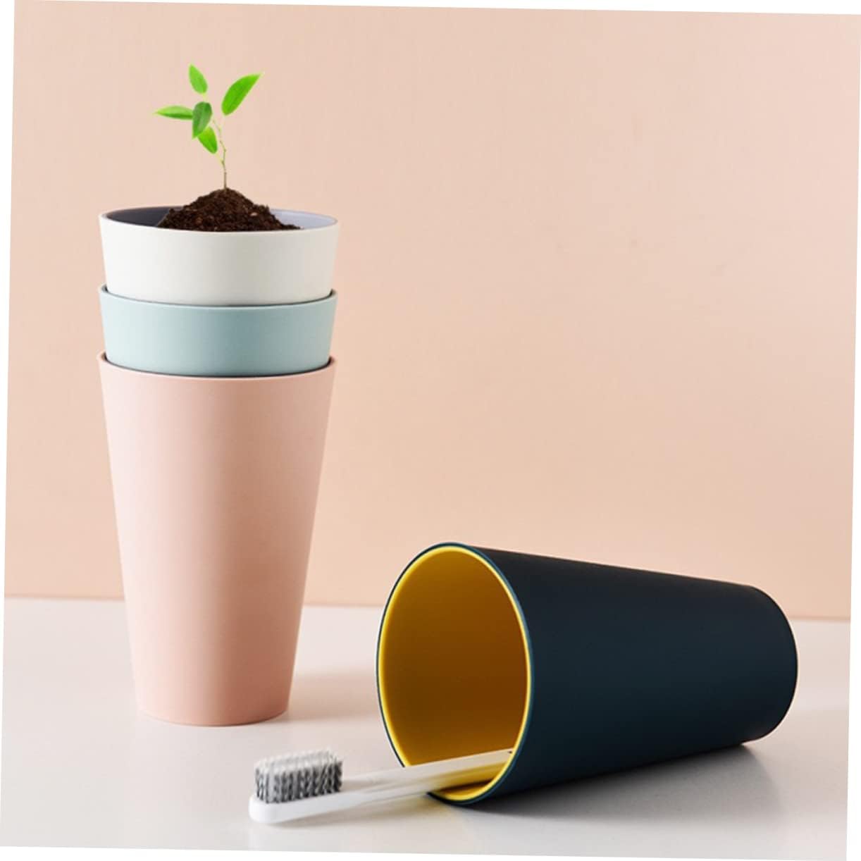White 3-Piece TOOTHPROBRUSHING CUP HOLDER