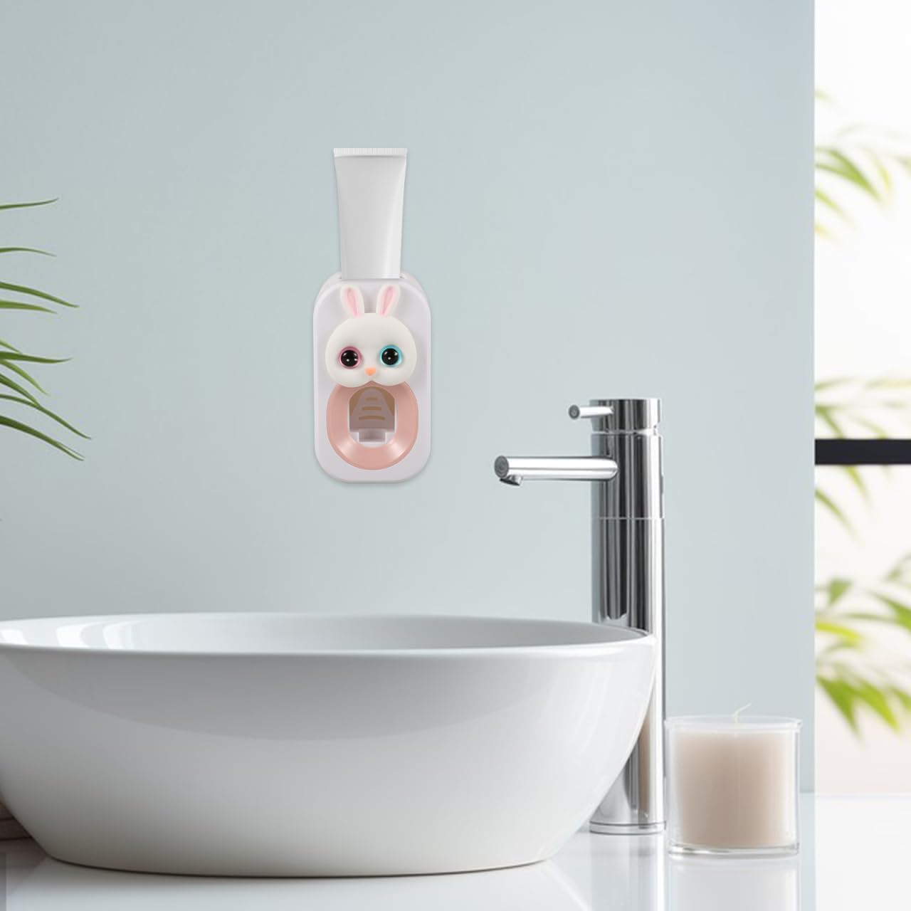 Adorable Bunny Toothbrush Dispenser Wall-Mounted Durable Tootheseenteredjs