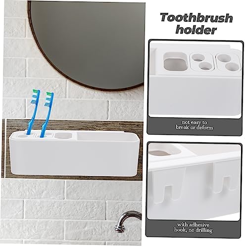 PRETYZOOM Wall Mounted Toothbrush Holder 2 Tier Organizer 1