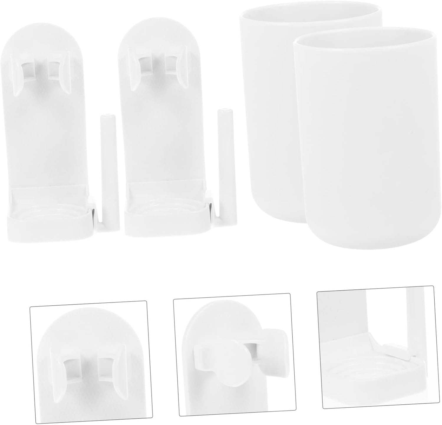 Space-Saver Wall-Mounted Electric Toothbrush Holder 2-Piece Set 1