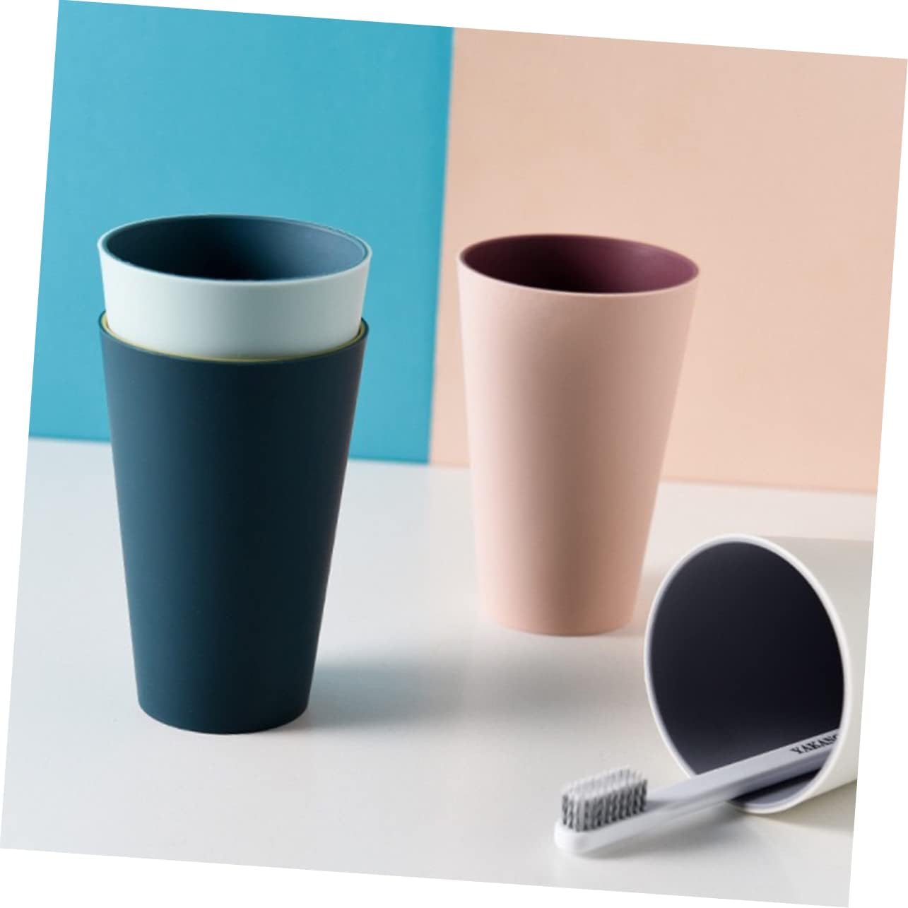 White 3-Piece TOOTHPROBRUSHING CUP HOLDER