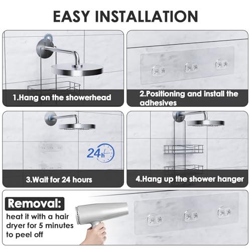Lsnisni12-Piece Replacement Shower Adhesive Caddy Hooks