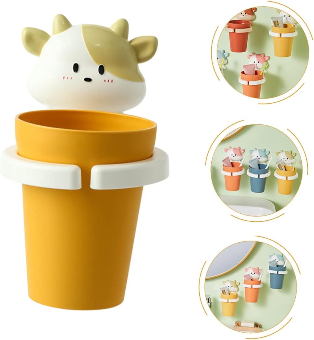 Cartoon Cow Toothbrush Cup Holder for Boys