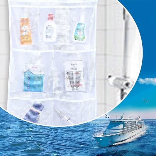 mesh shower organizer with 7 pockets