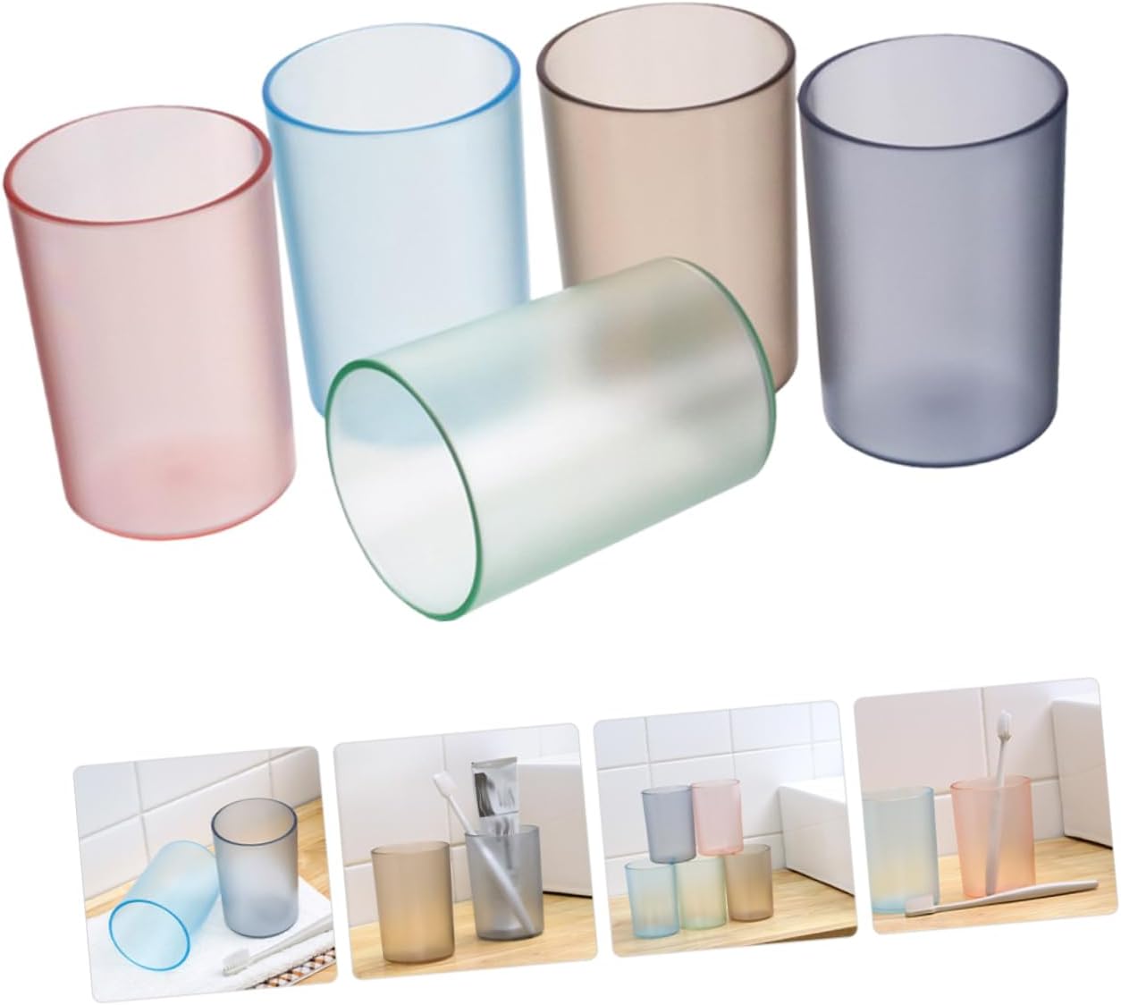 Ciieeo 5pcs Bathroom Mug Suction Cups Holder