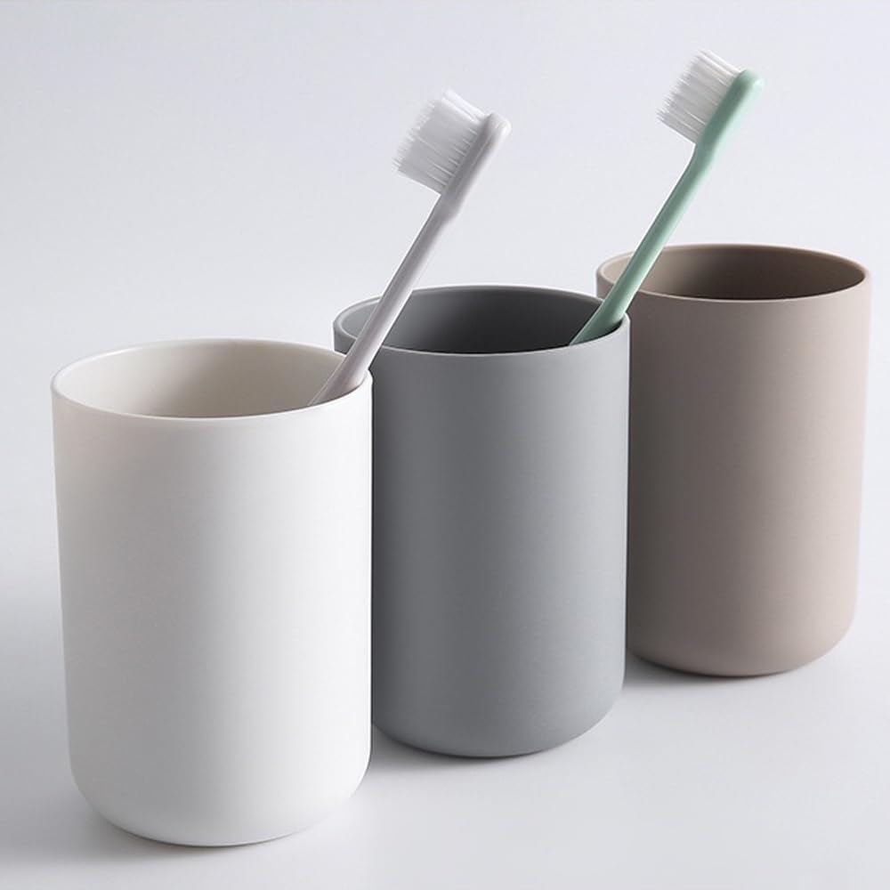 Bathroom Plastic Toothbrush Cup Holder 11 OZ Unbreakable and Sturdy