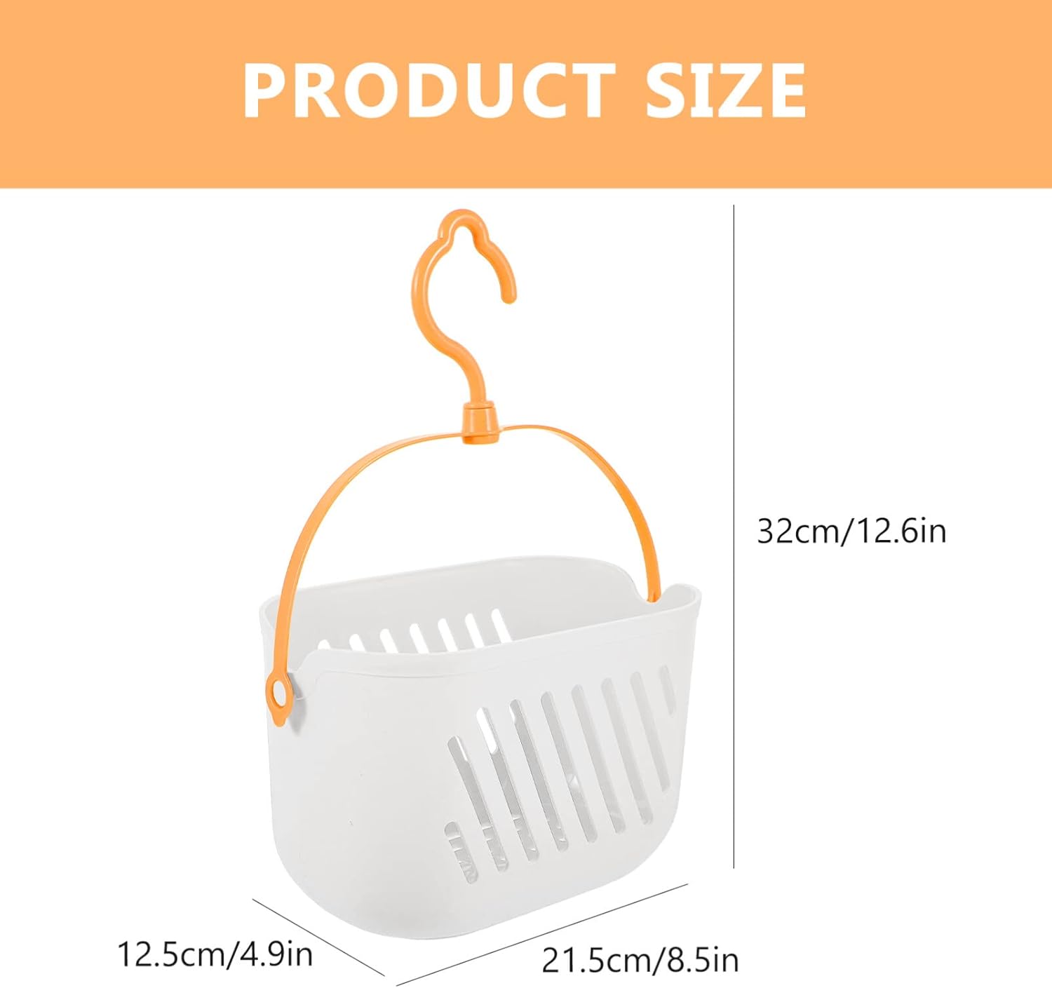 Zerodeko Plastic White Shower Storage Basket With Hooks