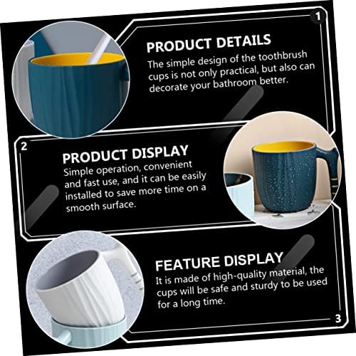KONTONTY Toothbrush Storage Cup Handle Creative Design for Easy Storage