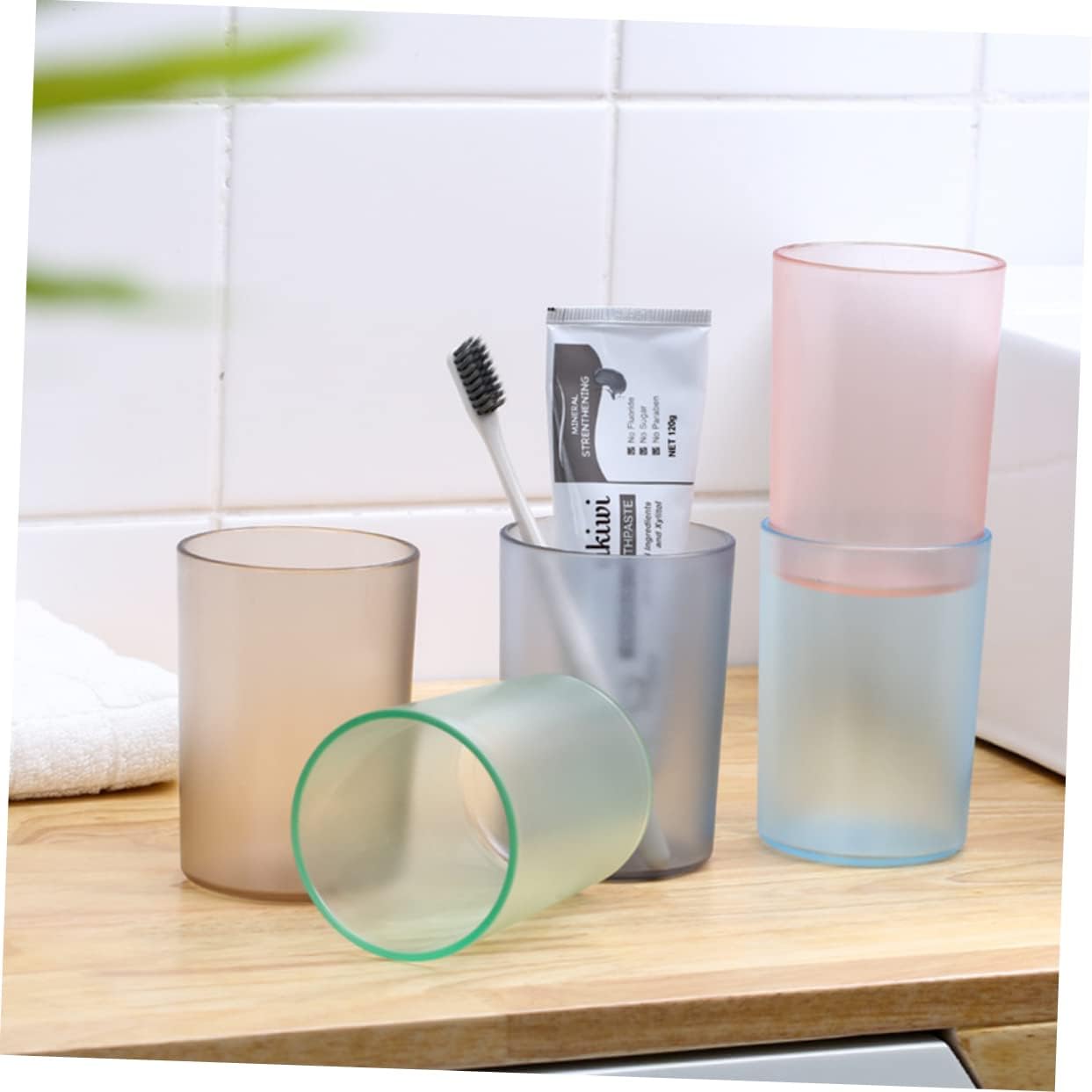 Mobestech Transparent Toothbrush Cup for Adults