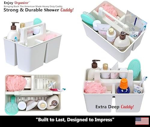 12-Pack Ivory shower caddy organizer with handle compact portable