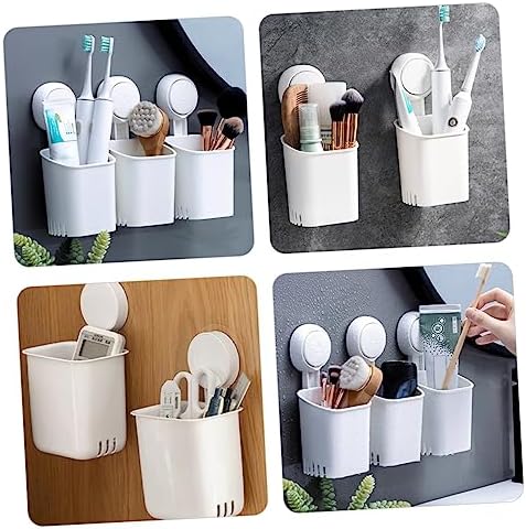 Perfect Wall Mount Toothbrush Organizer with Suction Cup