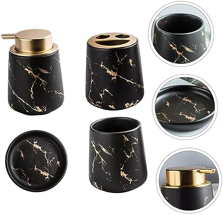 Elegant Bathroom Set - Toiletry Cup Dispenser Toothbrush Holder