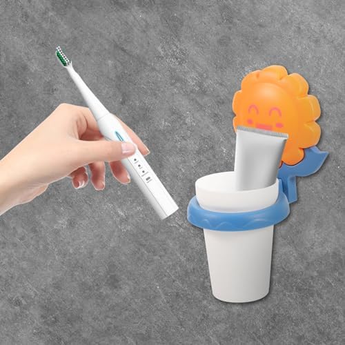 Cartoon Toothbrush Holder with Sunflower Design