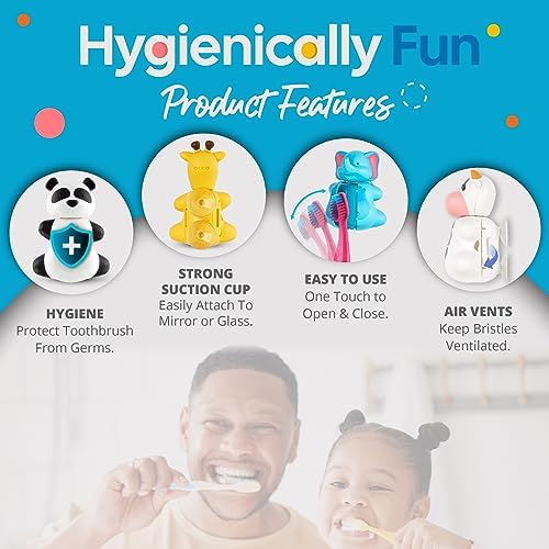 Flipper Fun Animal Toothbrush Cover - Suction Cup Holder for Kids