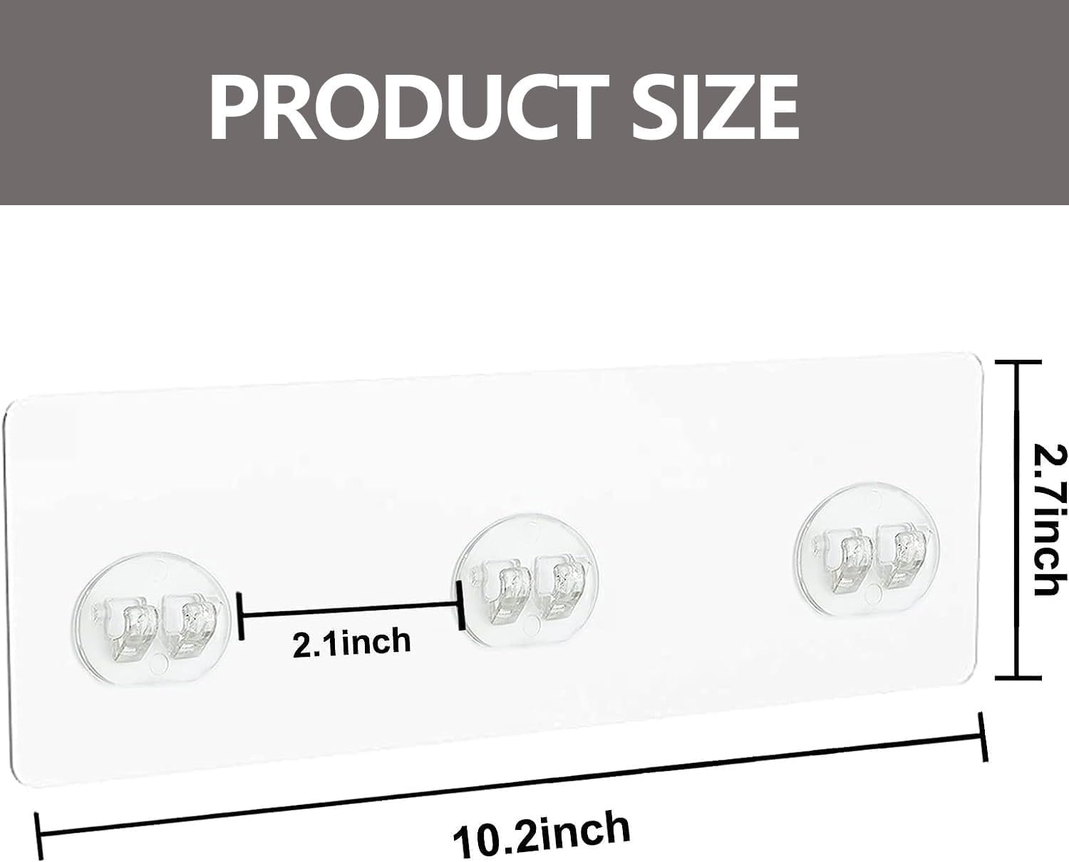 2 Pack Transparent Shower Caddy Adhesive Stickers No Drilling