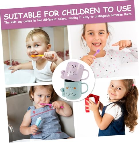 Unomor 2Pcs Cute Bear Shape Toothbrush Rinsing Cups