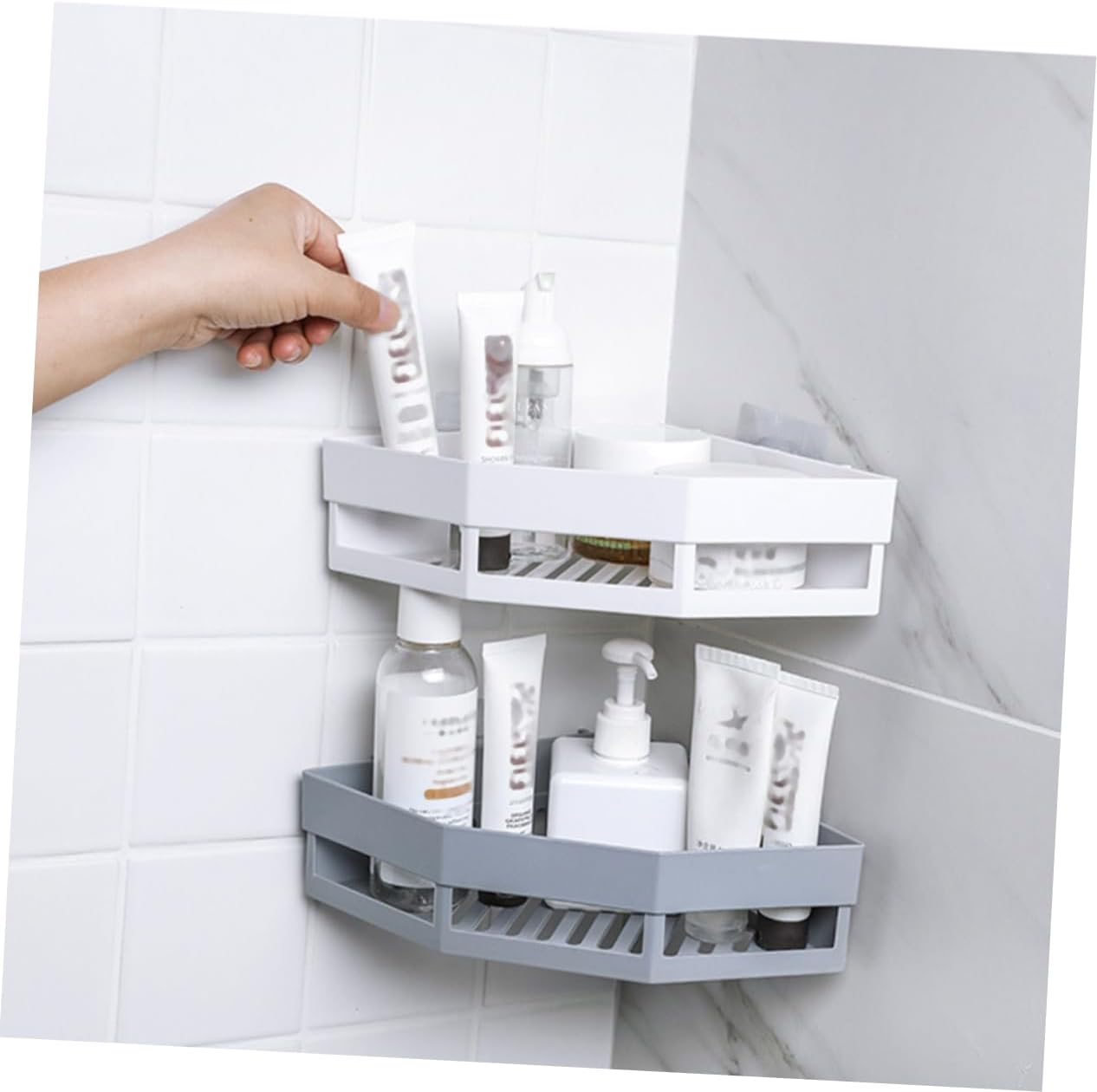Bathroom Organizer - Wall Mount Storage Rack for Skincare More