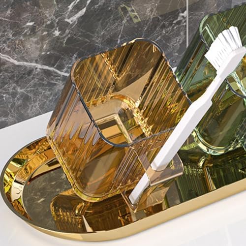 2 in 1 Toothbrush Cup with Transparent Strip Design