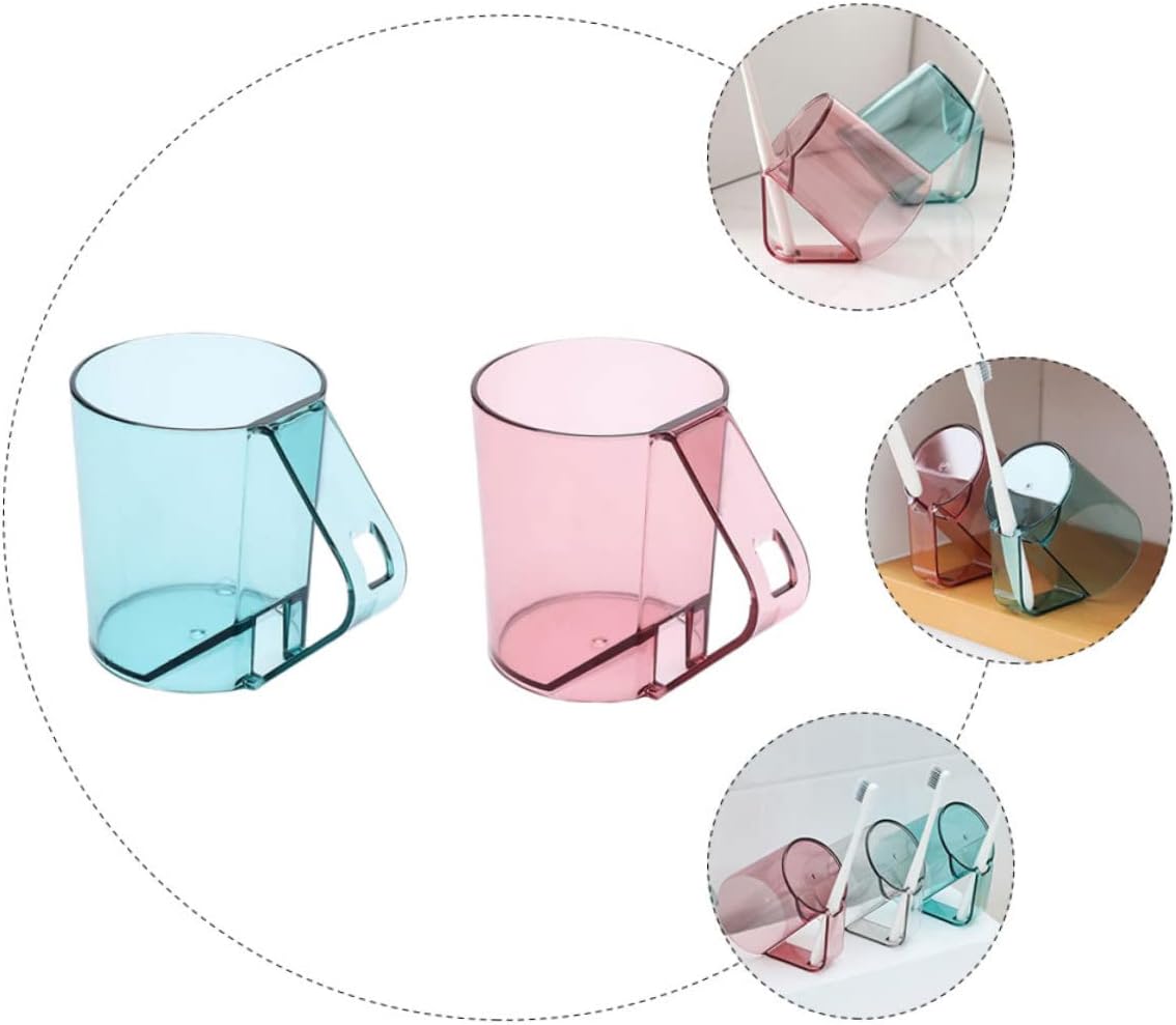 Cabilock 2pcs Toothbrush Holder Cups Reusable for Bathroom and Travel