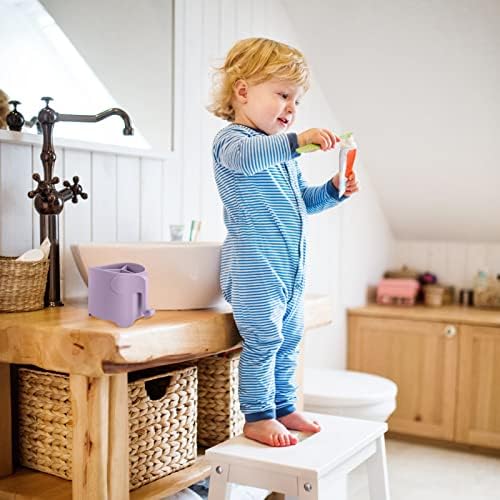 RyanLemon Elephant Toothbrush Holder for Kids with 3 Slots and Hook