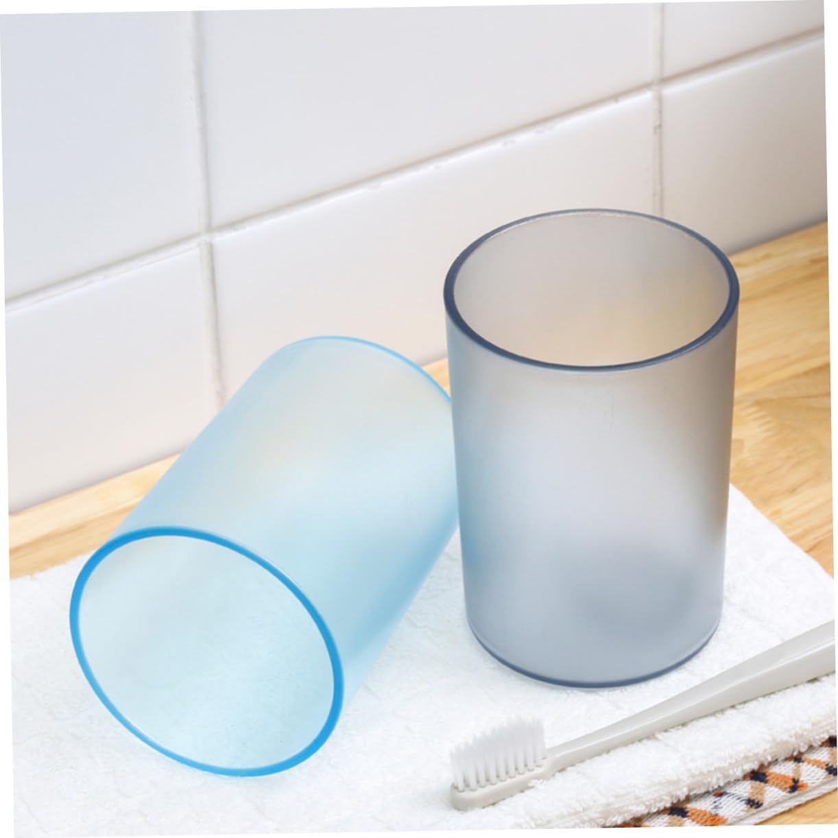 Transparent Toothbrush Cup Water Mug for Bathroom Elegant Sturdy Design