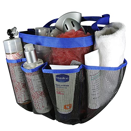 Wrapables Portable Mesh Shower Tote Bag Blue 1