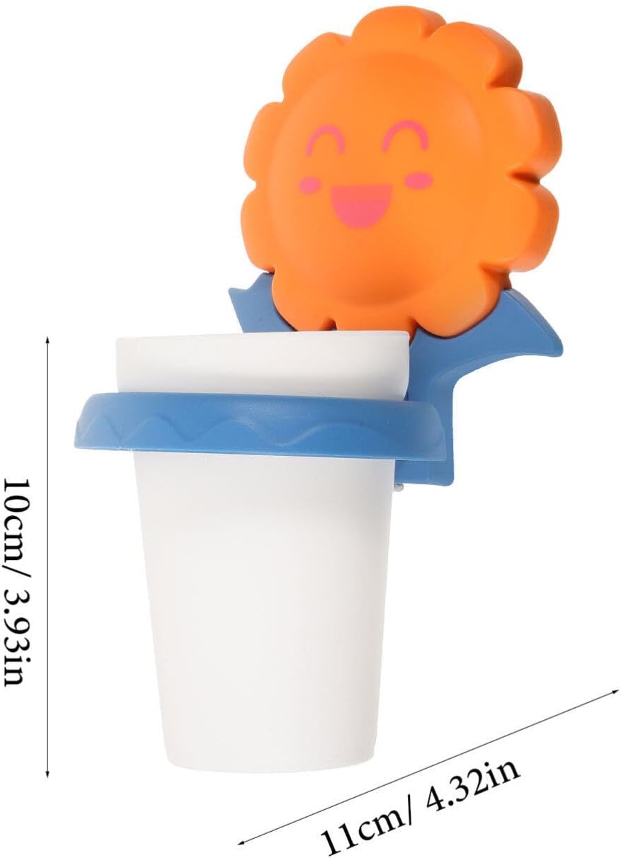 Cartoon Toothbrush Holder with Sunflower Design