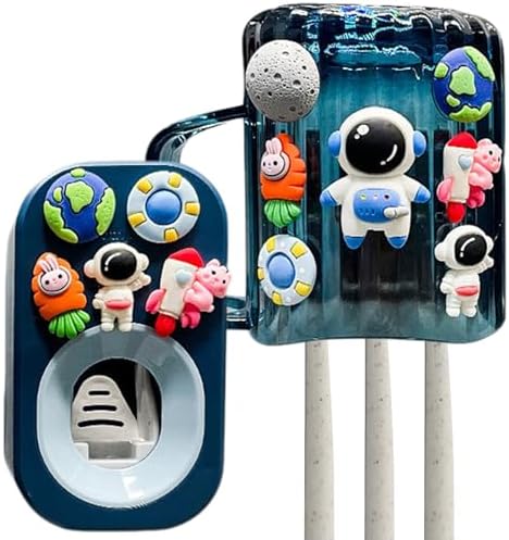 Space-Themed Wall Toothbrush Holder for Kids