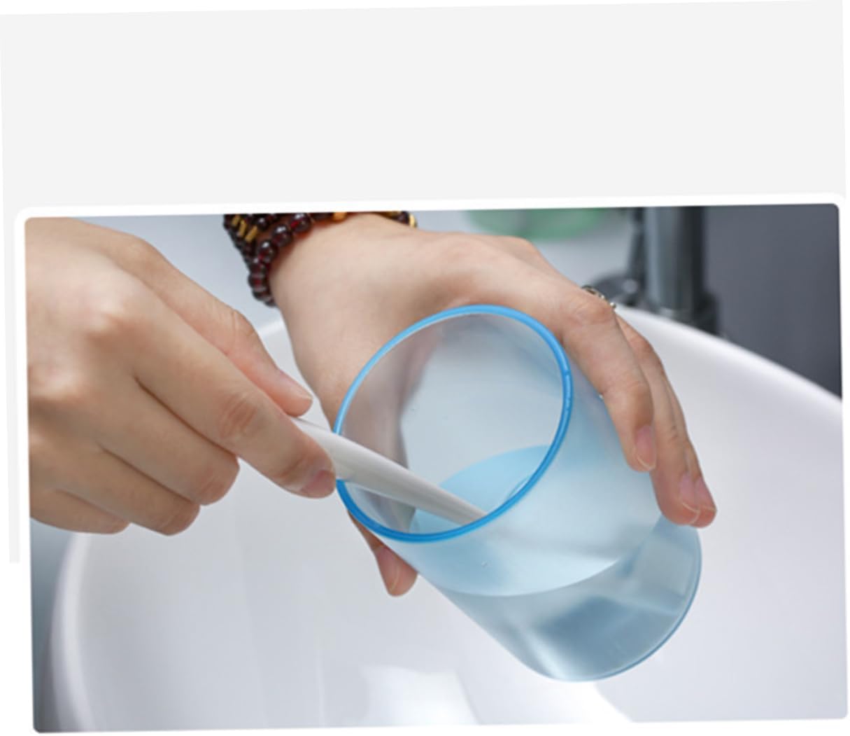 Transparent Toothbrush Cup Elegant Water Mug for Bathroom