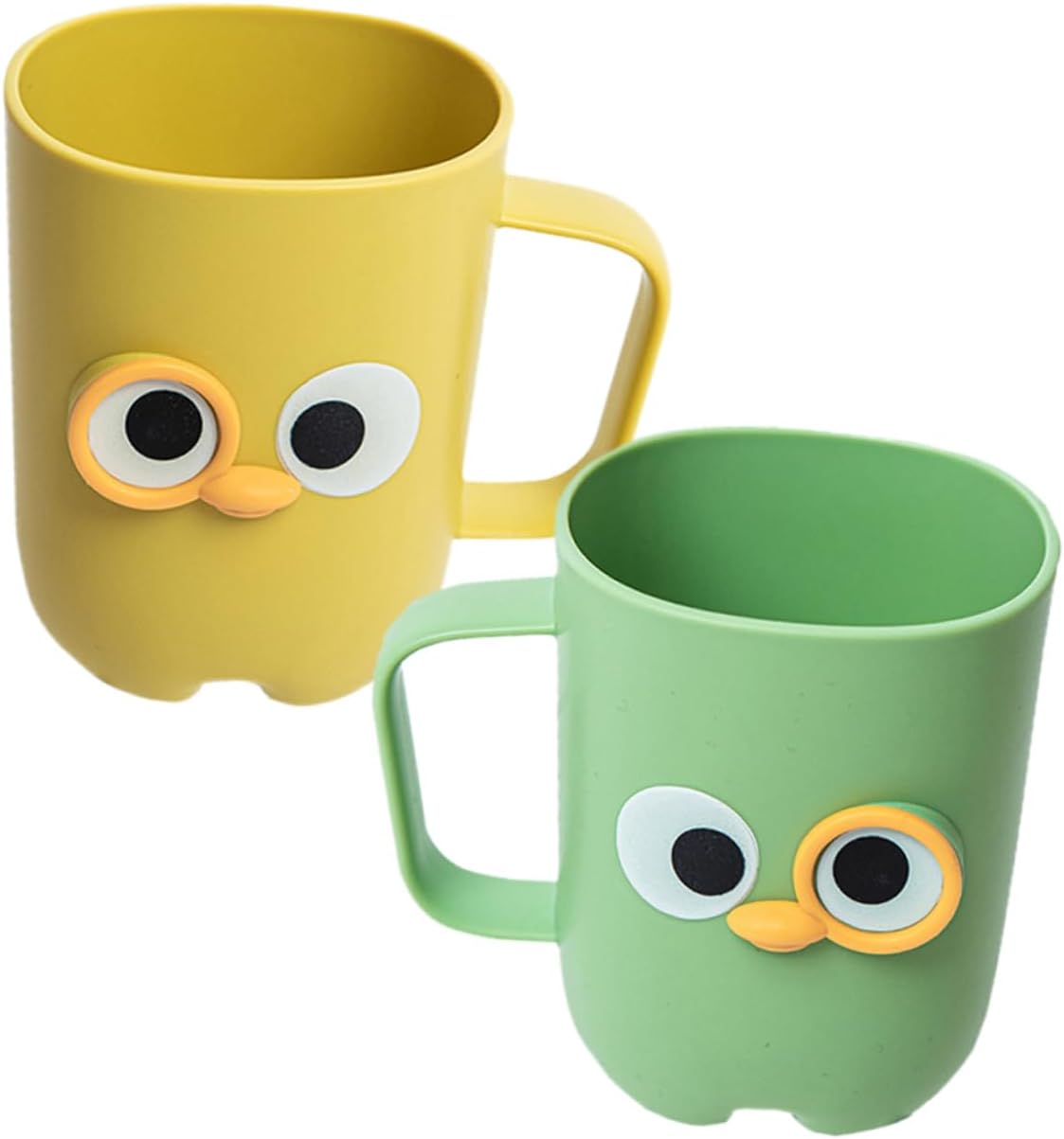 DRESSOOS 2PCS Cartoon Toothbrush Holder Cups for Reusable Storage in Bathroom