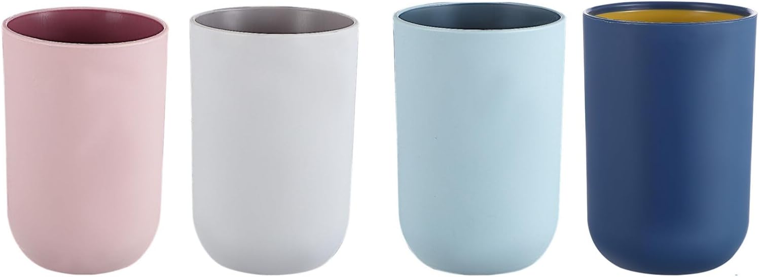 Zerodeko 4-Piece Reusable Toothbrush Tumbler Set