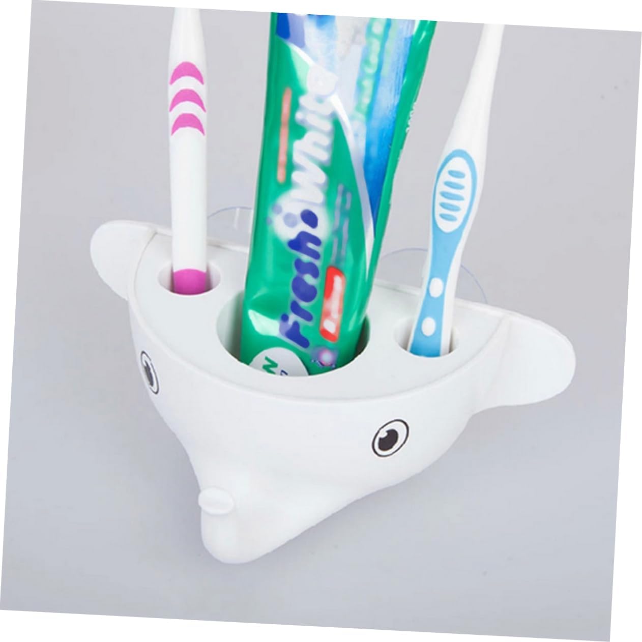 Cartoon Elephant Toothbrush Organizer - Mountable Bathroom Holder for Kids Adults