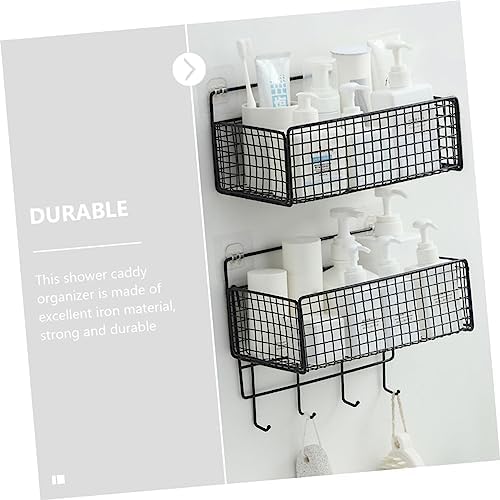 Zerodeko Floating Storage Rack No-Drill Floating Showers in Brightly Polished Iron