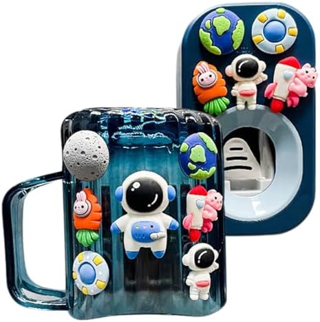 Space-Themed Wall Toothbrush Holder for Kids