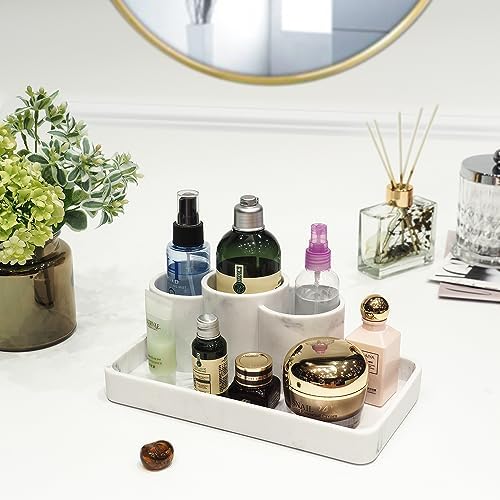 Suanti Multi-Functional Toothbrush Holder with 3 Compartments