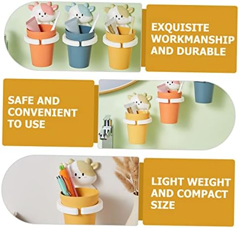 Cartoon Cow Toothbrush Cup Holder with PP Material for Easy Gargling