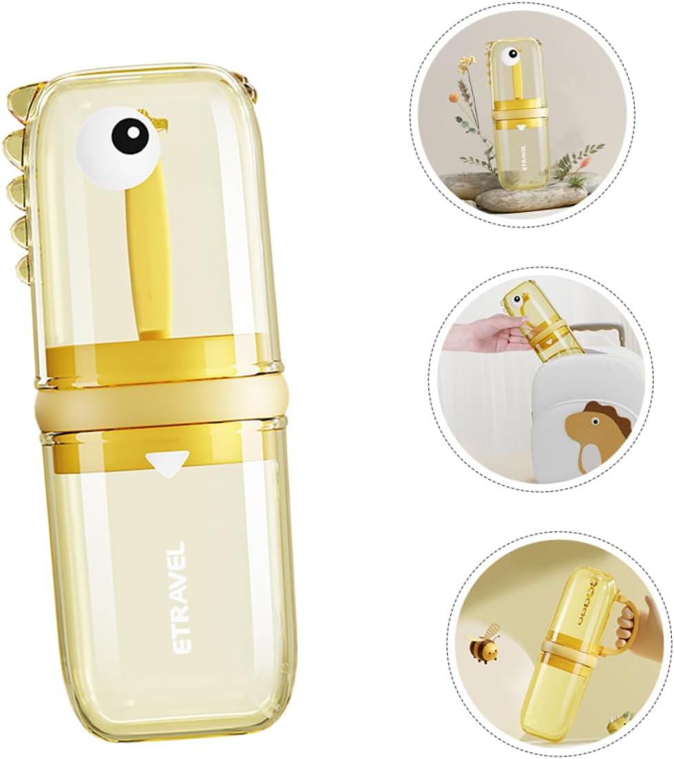 BESTonZON Cartoon Toothbrush Holder Travel Friendly Storage Cup for Boys Girls