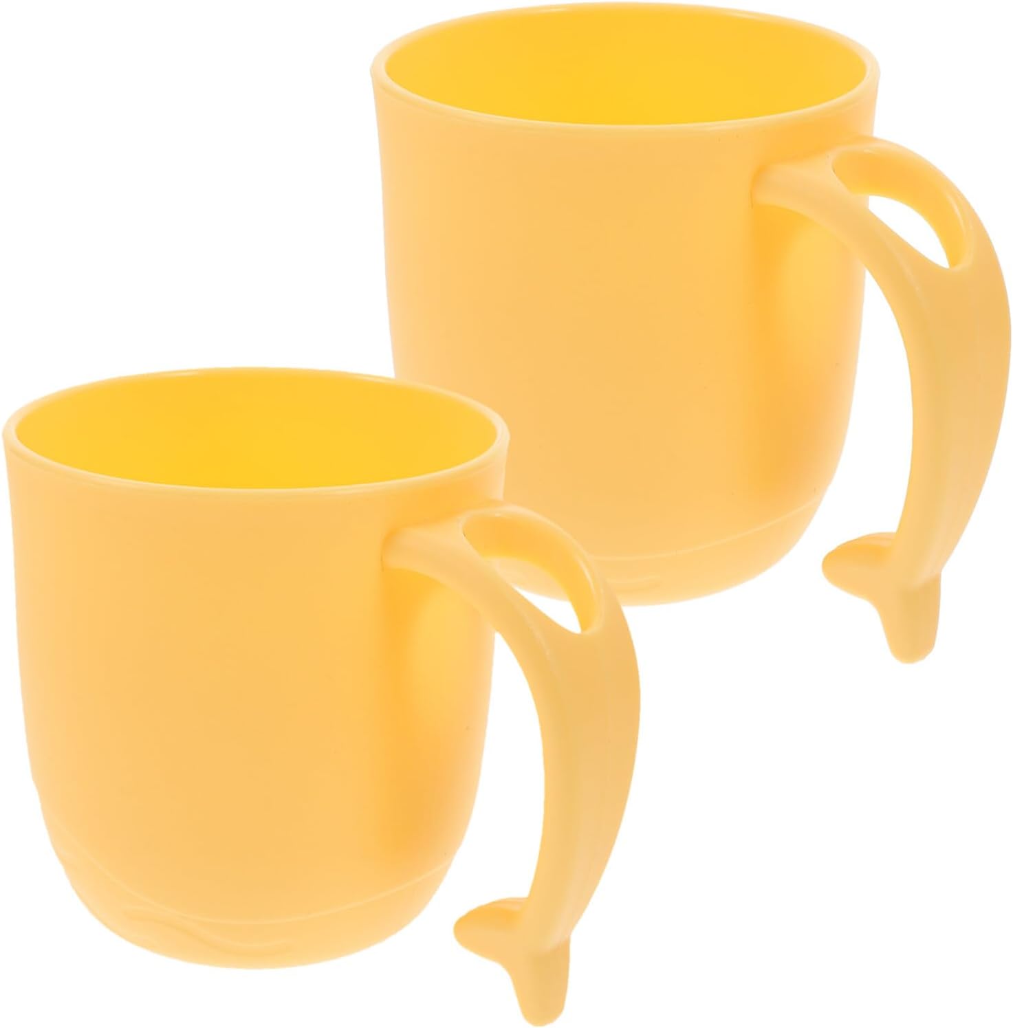 Luxshiny 2PCS Dolphin Tail Handle Unbreakable Mouthwash Cups for Boys and Girls