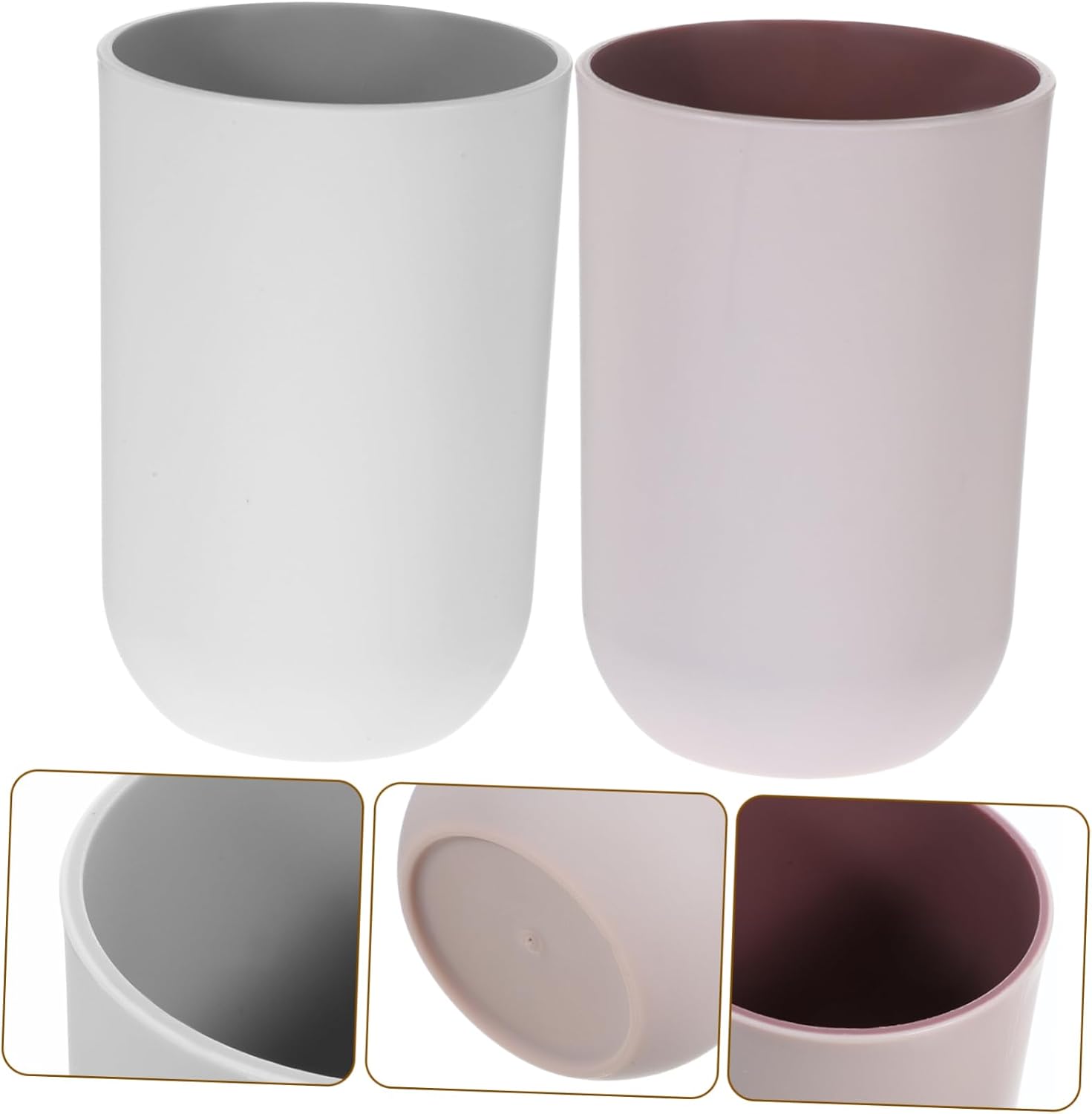 Dual-Color 2-Pack Toothbrush Water Tumbler Cups