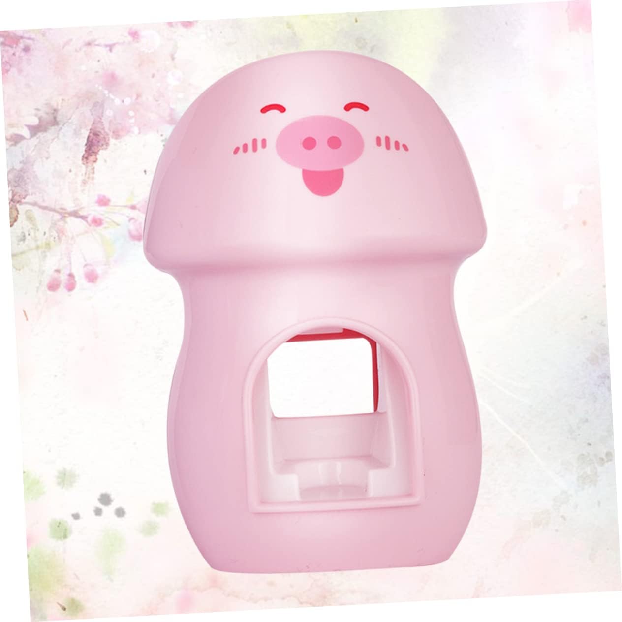 Pig Design Wall-Mounted Toothbrush Holder with Toothpaste Dispenser