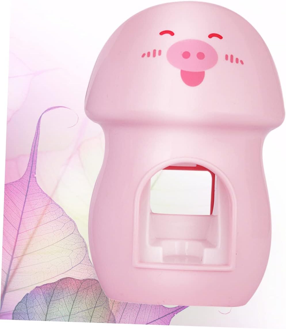 Pig Design Wall-Mounted Toothbrush Holder with Toothpaste Dispenser