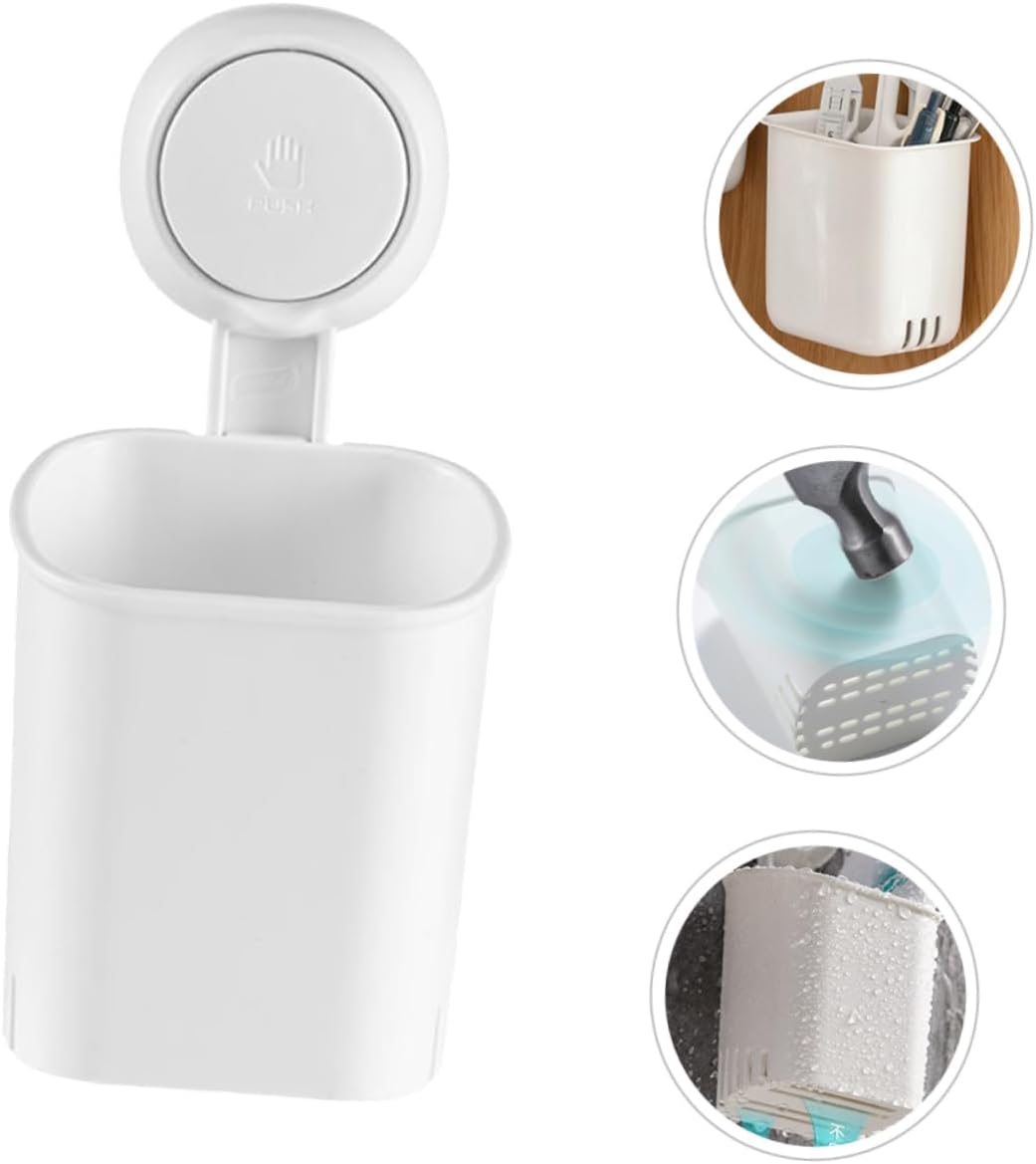 Perfect Wall Mount Toothbrush Organizer with Suction Cup